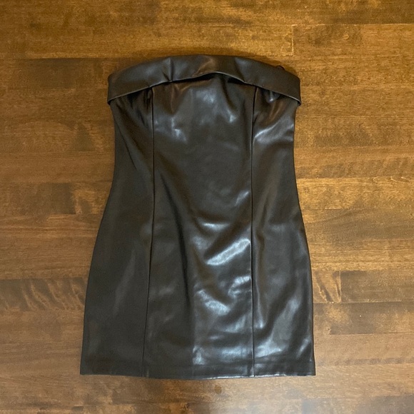 Black Dynamite Michelle Faux Leather Mini Dress - Picture 3 of 7